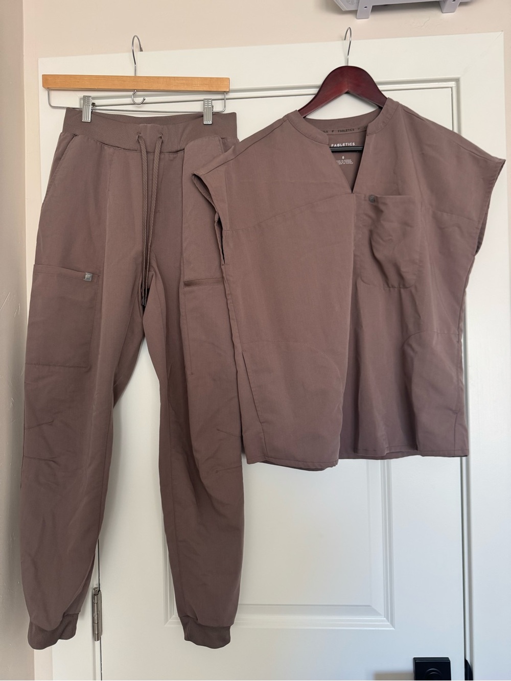 Fabletics Women's Taupe-Mauve Track Jogger Set